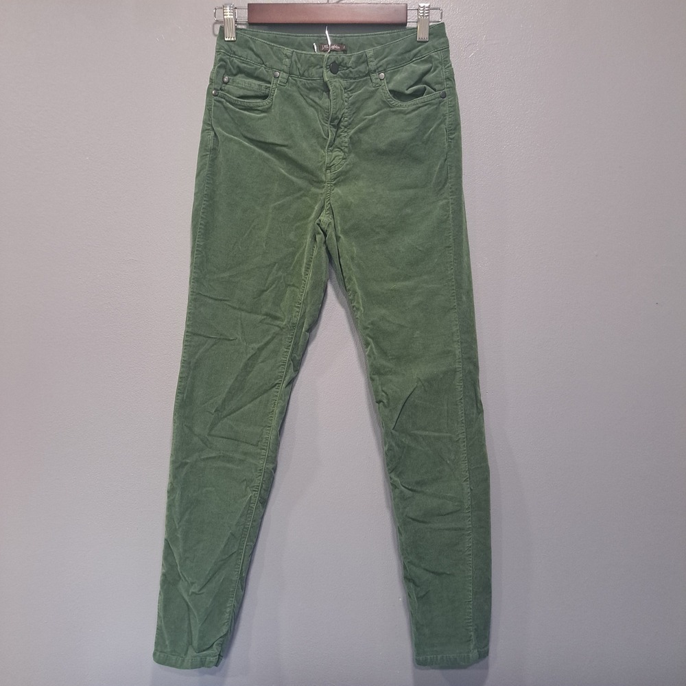 J.McLaughlin Green Corduroy Skinny Pants Size 2 Preppy Casual Classic Fall